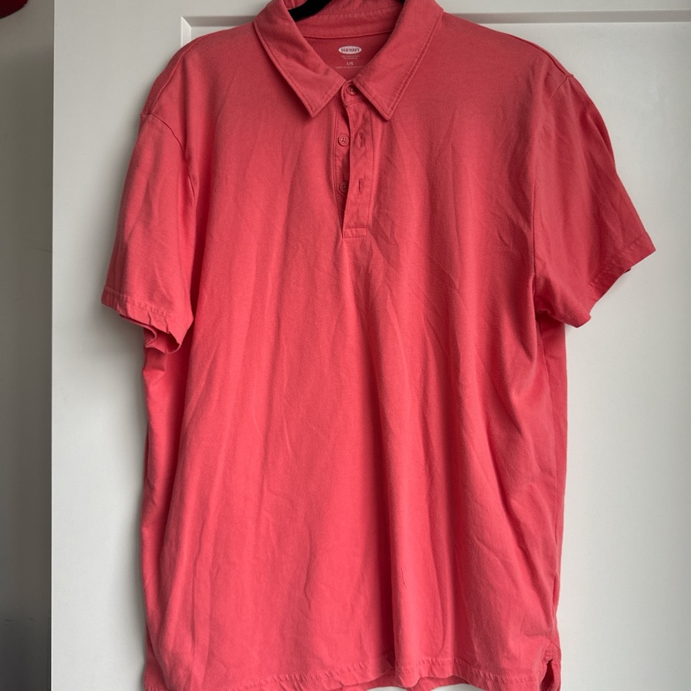 Old Navy Pink Polo Shirt Soft Cotton Casual